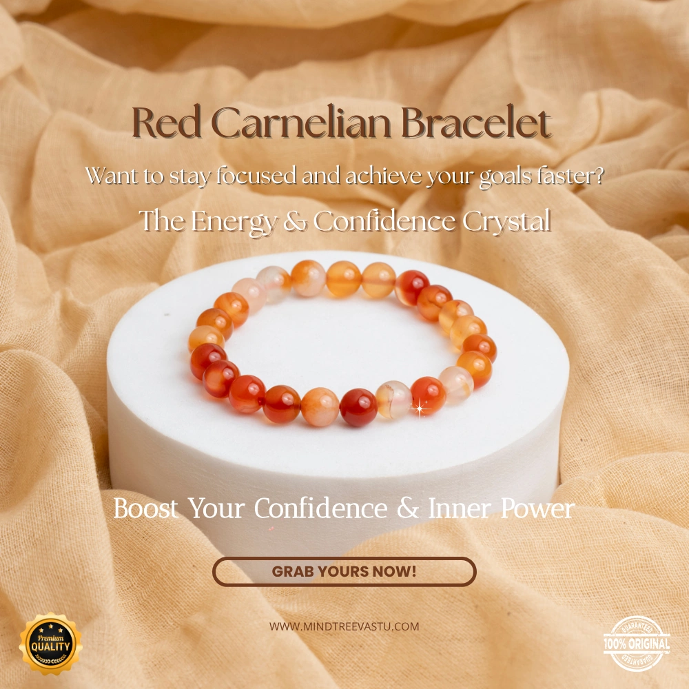 Red Carnelian Bracelet for Mangal & Sun Strength (Abhimantrit)