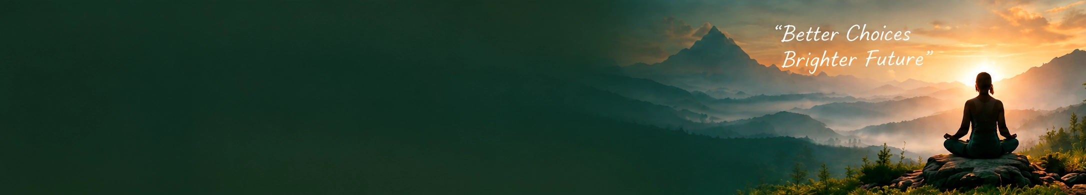 Peaceful mountain sunset and meditation